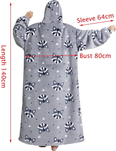 Oversized extra lange deken-hoodie voor volwassenen en tieners