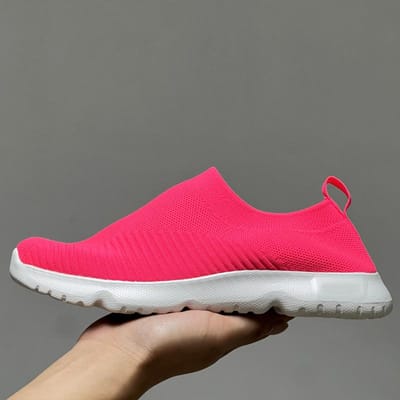 Chaussures Femme Tricot Chaussettes Baskets Femme Printemps Été Mocassins Ballerines Chaussures de Marche Grande Taille 36 red