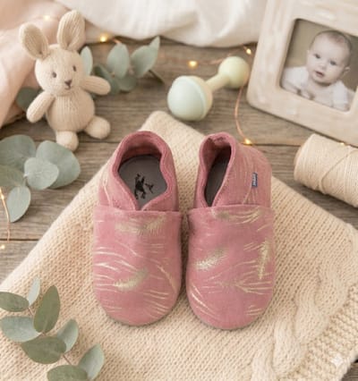 Stabifoot Babyslofjes – Zacht Leer – Cadeaudoos - Linnen zakje - Barefoot - 3001 PINK 12 - 18