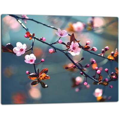 TMK ArtDeko - Snijplank Glas - 52x40cm - Bloemenmotief - Inductiekookplaat Bescherming