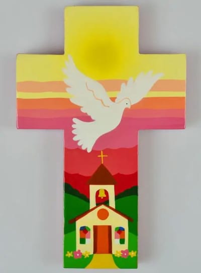 Kruisje Communie Vormsel rose