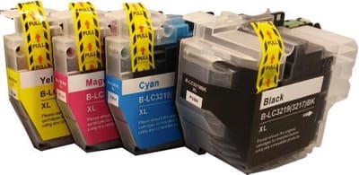 KATRIZ® huismerk inkt voor|Brother 1x LC3219XL Zwart + 1x LC3219Cyaan + 1x LC3219Magenta +  1x LC3219XL Geel|4stuks|Met chip