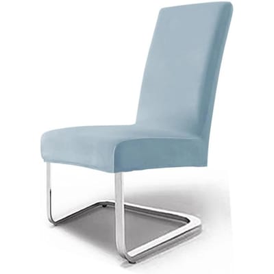 Verdikte Zilvervos Fluweel Stoelhoes Fluweel Elastisch Thuisgebruik Hotel Eetkamerstoel Stofhoes Stoelhoes High-end Gevoel 38*38*4cm hemelsblauwe kleur
