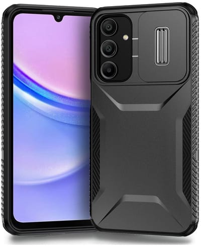 Hoesje Geschikt voor Samsung Galaxy A16 | Back Cover met Camera Slider | Schokbestendige Case | Camera Cover | Stevig | Zwart