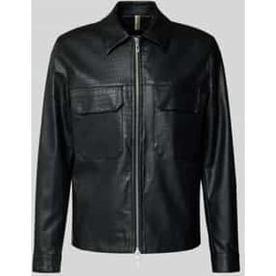 Slim fit jack in leerlook model 'GIUBBINO'