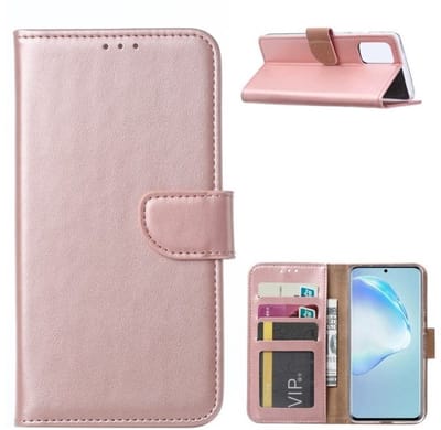 Cityhoesje – Geschikt voor – Samsung S25 Ultra – Pasjeshouder – Roségoud