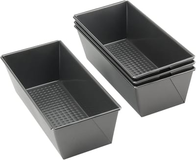 4 Stuks 10 Inch Rechthoekige Broodpannen, Antiaanbaklaag Bakvormen voor Oven, Perfect voor Brood en Gebak