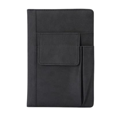 Notitieboek A5 Hervulbaar – Leren Journal Hardcover, 200 Pagina’s Dik Papier, Studenten Schrijfboek, Agenda, Planner, Stationery - Zwart