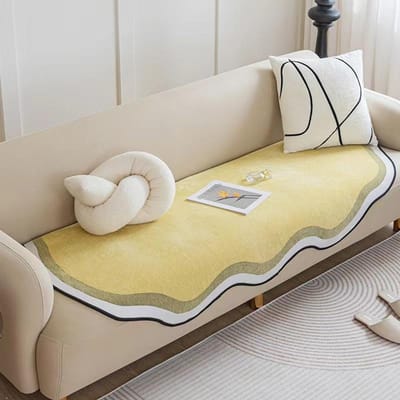Effen Kleur Chenille Anti-kras Sofa Hoes Antislip Universele Sofa Handdoek Vloermat Huisdier Hond Kinderen Mat Beschermmat 70x70cm 1pc