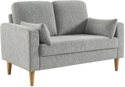 sweeek - 2-zits bank rubberhout en chenille bekleding - bjorn