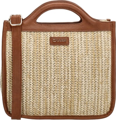 Charm London Hillingdon Handtas - Schoudertas - Crossbody - Schouderband - Raffia - Praktisch - Beige
