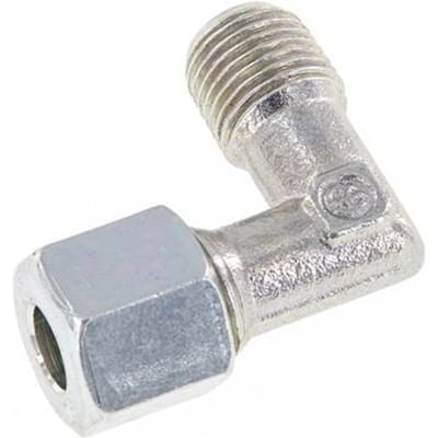 R 1/4'' Buitendraad x 8L Verzinkt Stalen L-Fitting 90graden 315 Bar DIN 2353