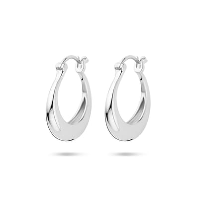 Zilver Gerhodineerd Oorringen Ronde Buis 21,5 Mm 1339242