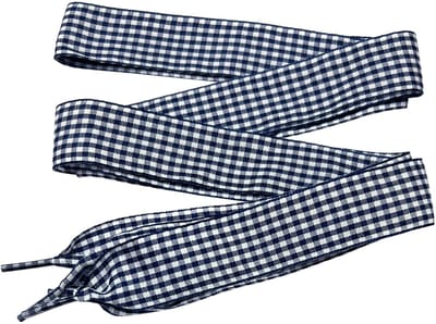 Dailygoods - Geruite platte veters - 2,5 cm breed - Universeel inzetbaar - 120-140CM - Voor sneakers en sportschoenen - Perfect voor vrije tijd en spo