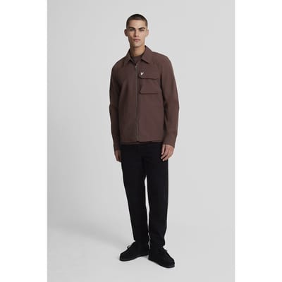 Lyle & Scott Pocketed Softshell Overshirt Rubber Red Size: M | Light Jackets Outlet | Heren | Bruin