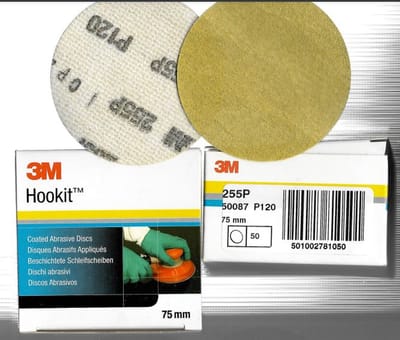 3M 50087 255P Hookit Schuurschijven 75 mm P 120 - Prijs per verpakking ( inhoud per verpakking 50 stuks)