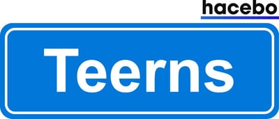 Hacebo - Plaatsnaam Sticker - 29x10 CM - Teerns sticker - Verkeersborden sticker - grappige cadeaus - Teerns