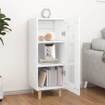 vidaXL - Dressoir - 34,5x34x90 - cm - bewerkt - hout - wit