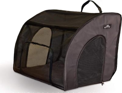 Reiskrat Huisdieren - Huisdierenkennel Zacht - Veilig Reizen - Plat Opvouwbaar - 74 x 56 x 64 cm - Zwart