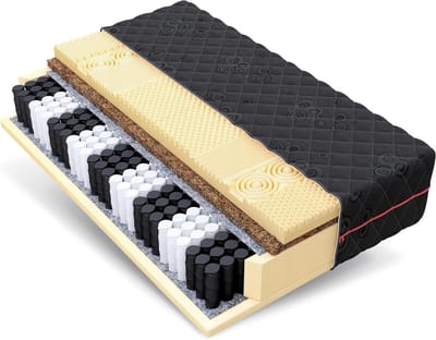 Koudschuim Matras - Pocketvering Matras - Lekker Slapen - 7 Zones Veren - 80 x 200 cm - Zwart