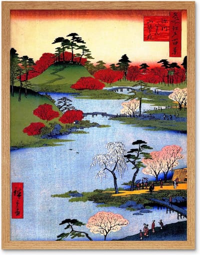 Japanse Houtsnede Print - Wanddecoratie Poster - Huis Verfraaien - Premium Kunstpapier - 30x41 cm - Multicolor