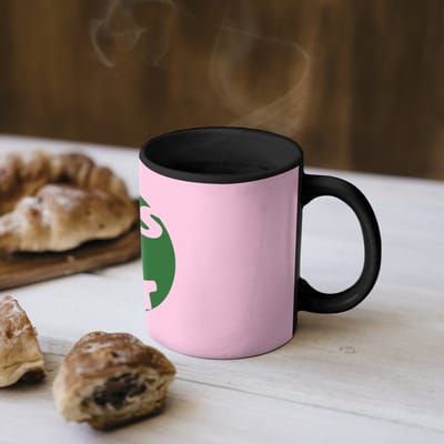 Magische Mok - Foto op Warmte Mokken - Koffiemok - This is art - Tekst - Cirkel - Groen - Magic Mok - Beker - 350 ML - Theemok - Mok met Tekst