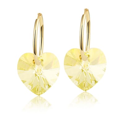 Montebello Oorbellen Alicia HG118 - Swarovski Hart - 925 Zilver Verguld - Ø14mm - 24mm