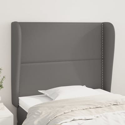 vidaXL - Hoofdbord - met - randen - 103x23x118/128 - cm - kunstleer - grijs