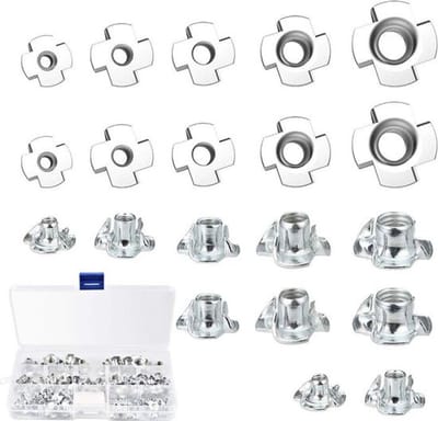 100 stuks vier-puntige inslagmoeren met 4 inslagpunten M3 M4 M5 M6 M8 schroefdraadmoer ijzeren verzinkte inslagmoeren voor bevestiging van meubels houtbewerking Washing Machine