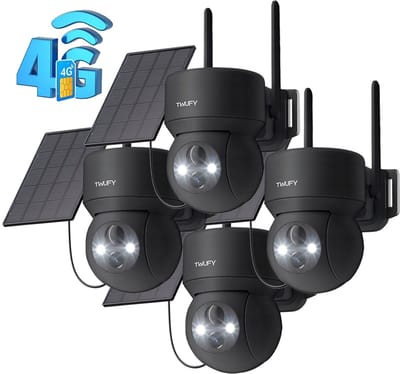 ieGeek Beveiligingscamera Draadloos Buiten – 2K 3MP FULL HD - Camerabewaking - Bewakingscamera Voor Buiten - Buitencamera - Buiten Camera Met Nachtzicht - Oplaadbaar - 3W Zonnepaneel - Zwart - 4 stuks