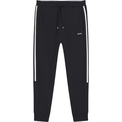 Boss Hadikonos-joggingbroek voor heren met zijstrepen en taps toelopend model (Donkerblauw)