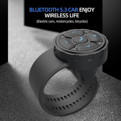 Draadloze Bluetooth 5.3 Afstandsbediening Knop Helm Oortelefoon Motorfiets/Fiets Stuur Media Controller Auto Stuurwiel Bediening gray