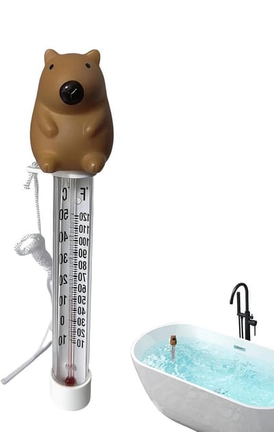 Drijvende Thermometer - Watermeter Bad - Watertemperatuur Meten - Capybara Design - 22 cm - Meerdere Kleuren