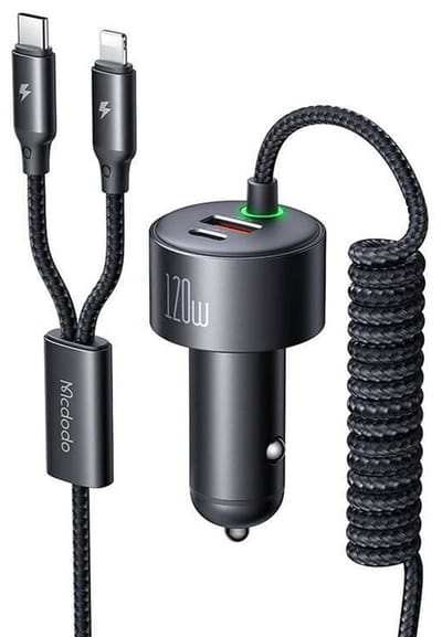 Mcdodo Autolader - Usb-C/Lightning - 120W