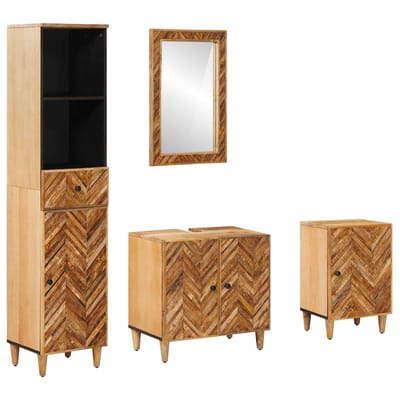 vidaXL - Badkamerkast - set - 4 - st - Massief - Mango - Hout