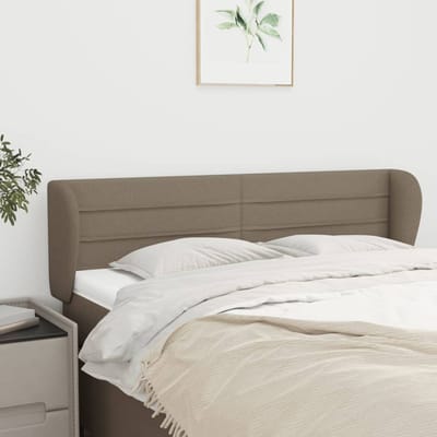 vidaXL - Hoofdbord - met - randen - 147x23x78/88 - cm - stof - taupe