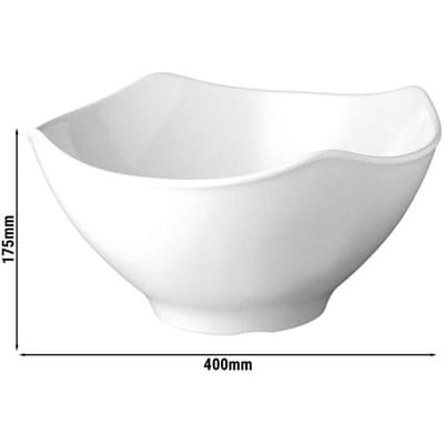 GGM Gastro (6 Stück) Schale - GLOBAL BUFFET - Melamin - 8 Liter - 400x400mm - Weiß