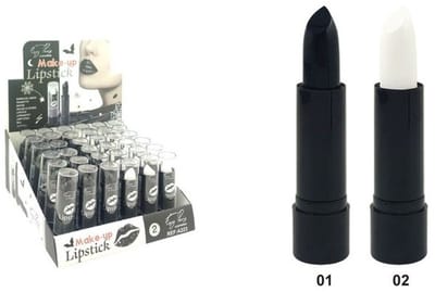 Easy Paris Cosmetics - Lipstick - Lippenstift - Set met Zwart en Wit - Black and White - Nummer 01 en Nummer 02