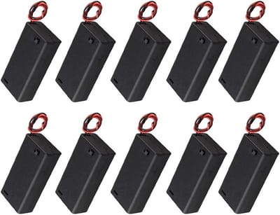 Allecto - 10 Stuks 2 × 1.5V 3V AA-Batterijhouder - Ideaal voor Elektronische Projecten - Zwart - Duurzaam en Lichtgewicht - Geschikt voor DIY - Han..