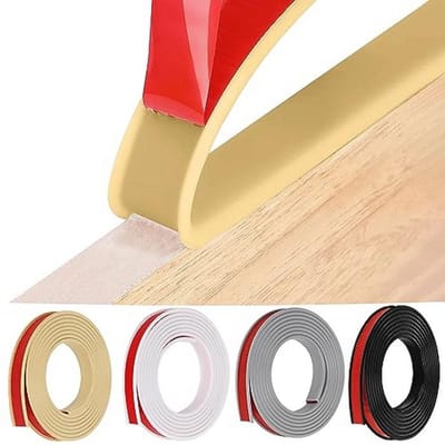 Zelfklevende U-vormige meubelrandband - Flexibele TPE randbescherming voor tafels en kasten - 32 mm x 5 m (zwart)