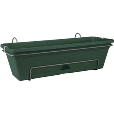 Elho Green Basics Balkonbak Allin1 50 - Plantenbak voor Balkon Buiten - Ø 49.0 x H 16.5 cm - Blad groen
