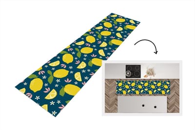 Keukenloper - Loper keuken - Citroen - Patronen - Zomer - 200x50 cm - Keukenloper vinyl