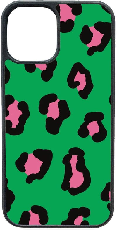 Telefoonhoesje - GROEN ROZE PANTERPRINT - Iphone 12/12 Pro