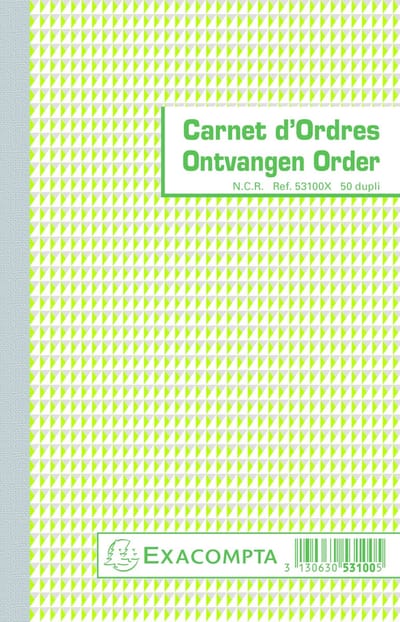 Exacompta 10x Orderboekje 21x13,5cm 50 bladen zelfkopiërend dupli Tweetalig - - 53100X