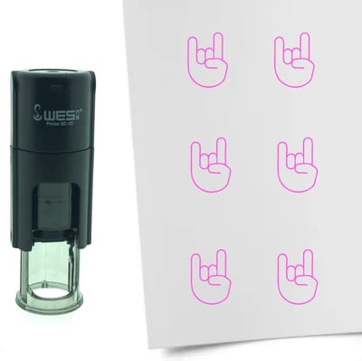 CombiCraft Stempel Metal horn / Rock 10mm rond - Roze inkt