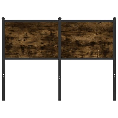 vidaXL Vervangend hoofdbord 120 cm bewerkt hout en staal gerookt eikenkleurig