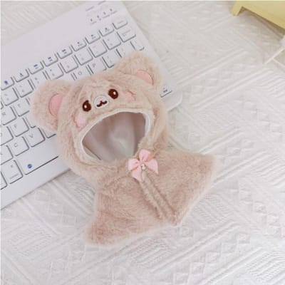Outfit Pluche Gevuld 10CM Poppenkleding Lief Cartoon Cartoon Cape Zacht 10CM Idool Pluche Poppenkleding Meisjes gray