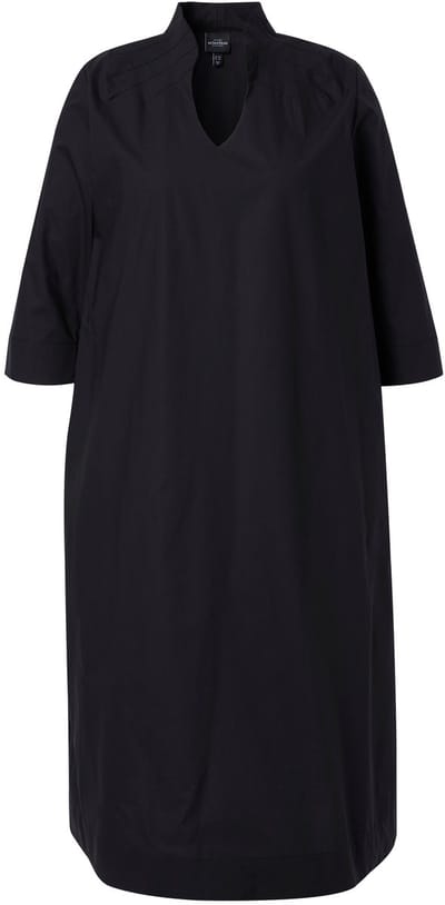 Ulla Popken - Dames - Midi-jurken - Zwart - Maat 50+