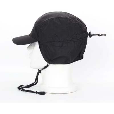 Chapeau d'hiver pour homme Imperméable Polaire Chaud Oreillettes Chapeau avec Cordon Coupe-vent Baseball Réglable black