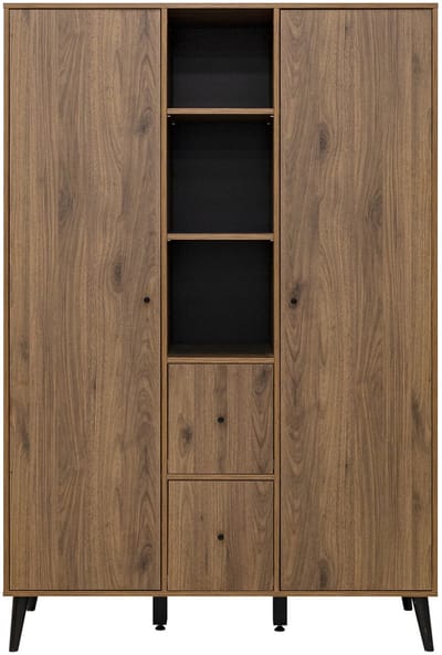 Bopita Zara 2-Deurskast XL - Walnoot/Mat Zwart